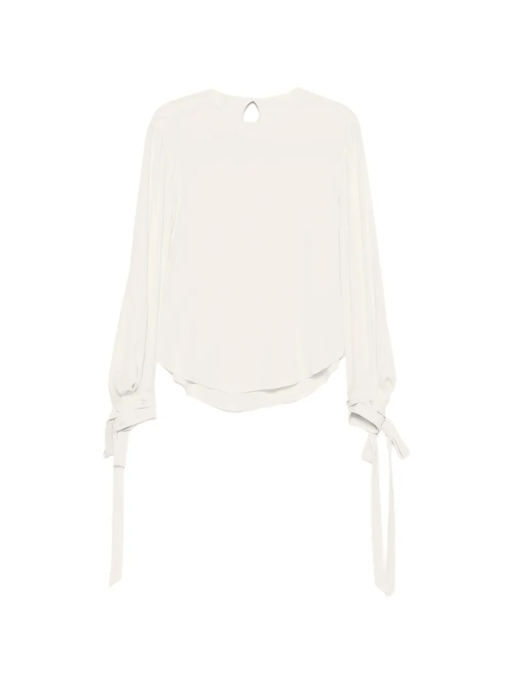 Alberta Ferretti tie-cuff button-back blouse Beige