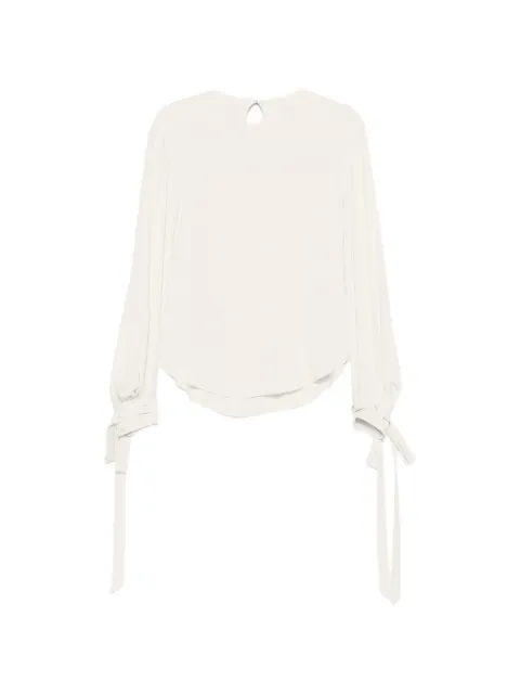 Alberta Ferretti tie-cuff button-back blouse