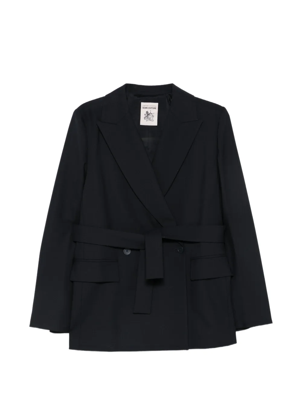 Semicouture belted double-breasted blazer - Bleu Semicouture belted double-breasted blazer - Bleu