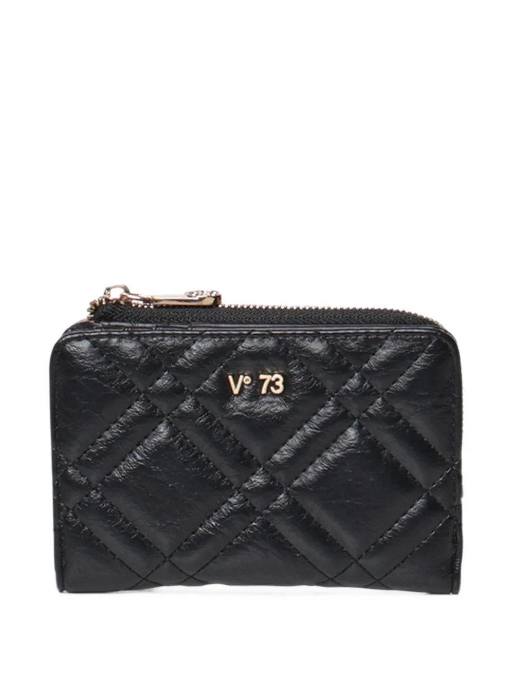 V°73 Diaspro quilted logo-plaque wallet - Schwarz