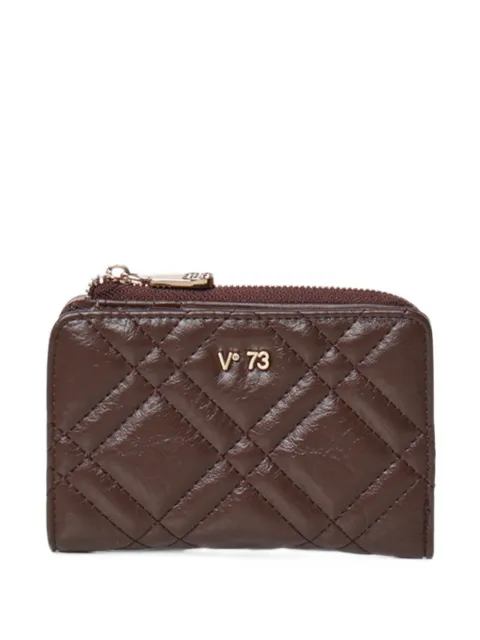V°73 quilted logo-plaque wallet