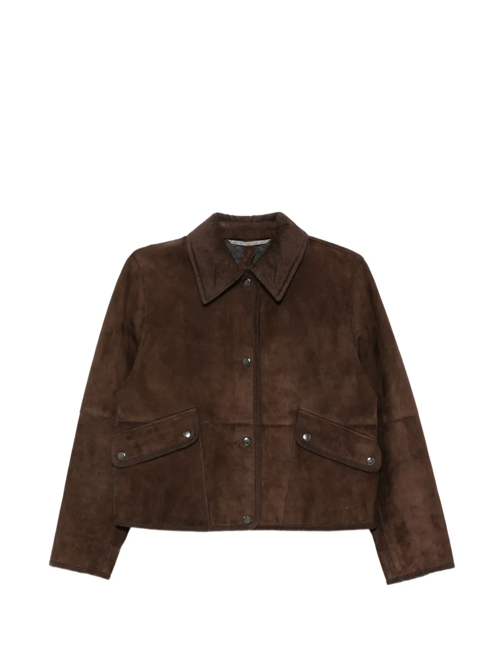 The Jackie Leathers Lederjacke mit Cordkragen - Braun