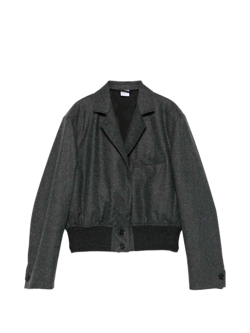 ASPESI Jacke mit Rippbündchen und Knöpfen - Grau