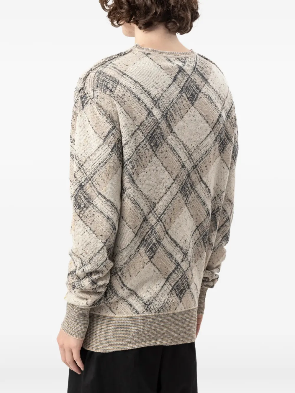 Vivienne Westwood Broken Tartan sweater Beige