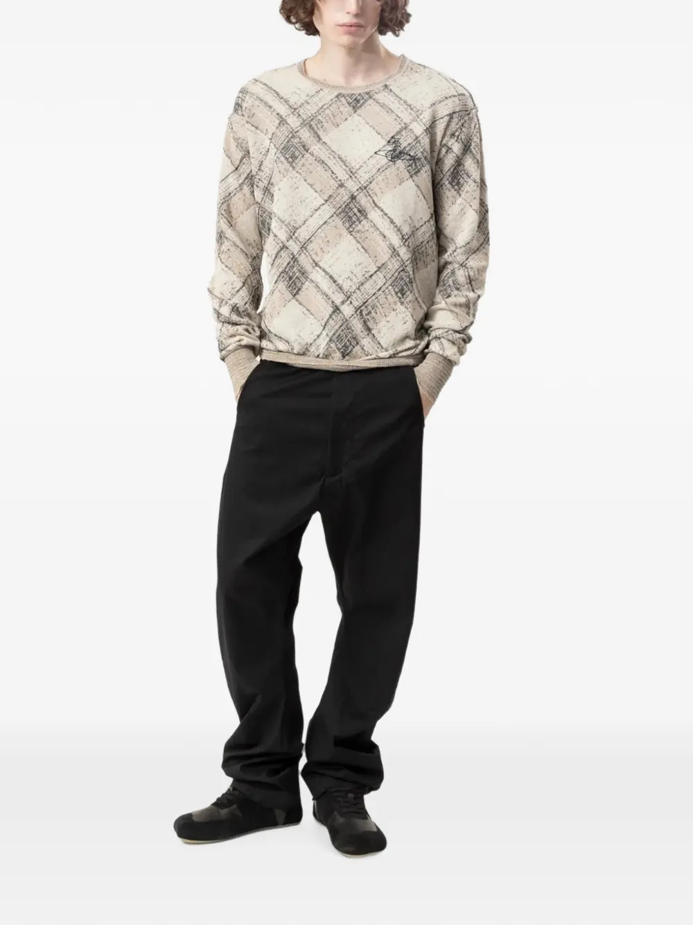 Vivienne Westwood Broken Tartan sweater Beige