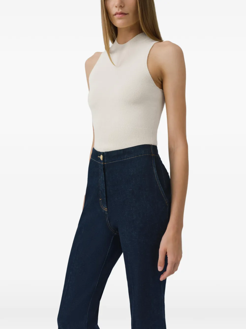 SIMKHAI Tatyana boucle-knit tank top Beige