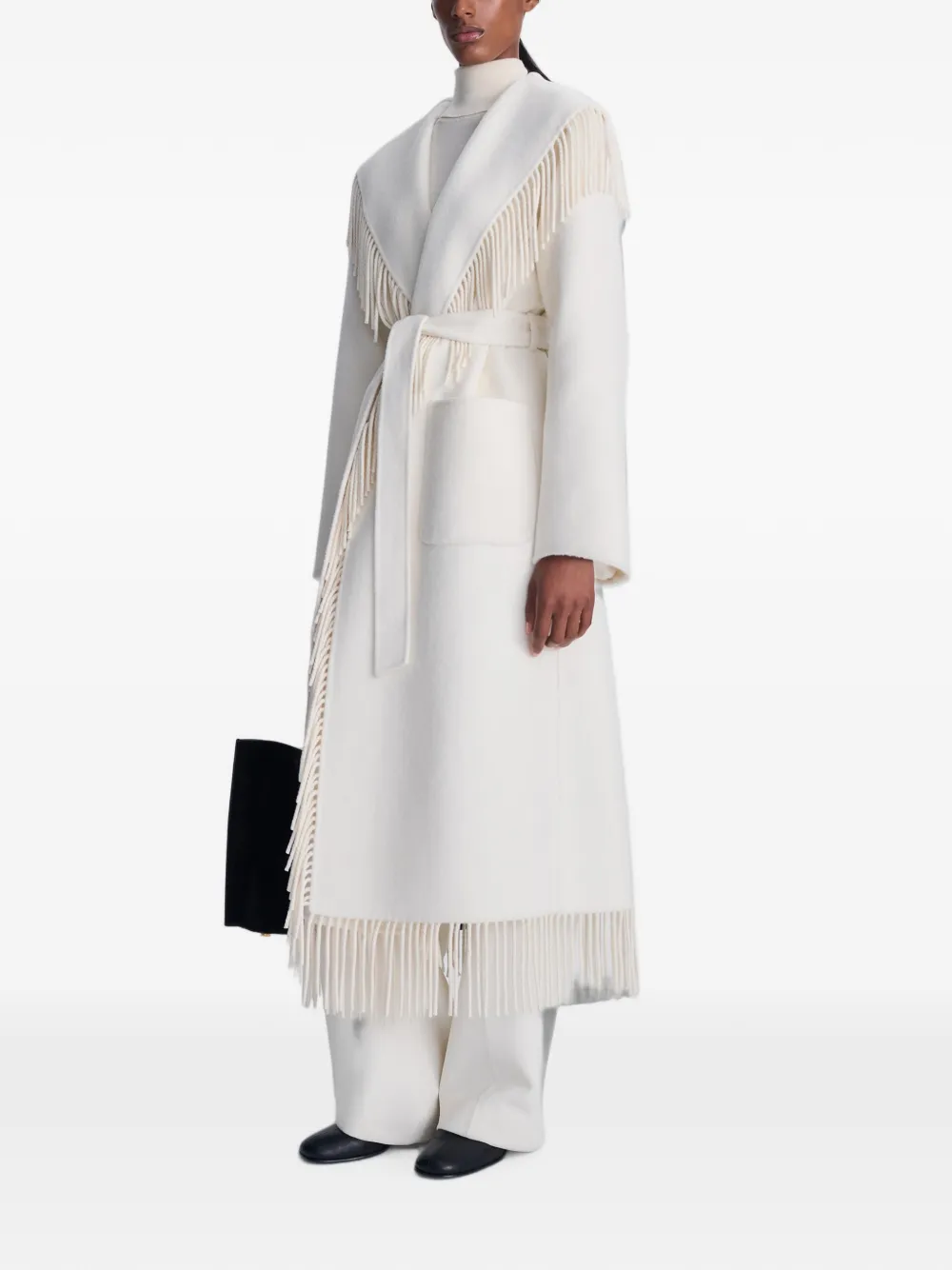 SIMKHAI Carrie fringe coat Beige
