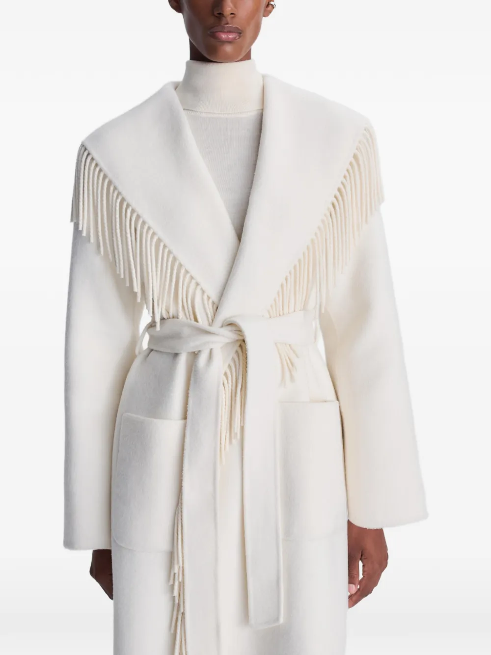 SIMKHAI Carrie fringe coat Beige