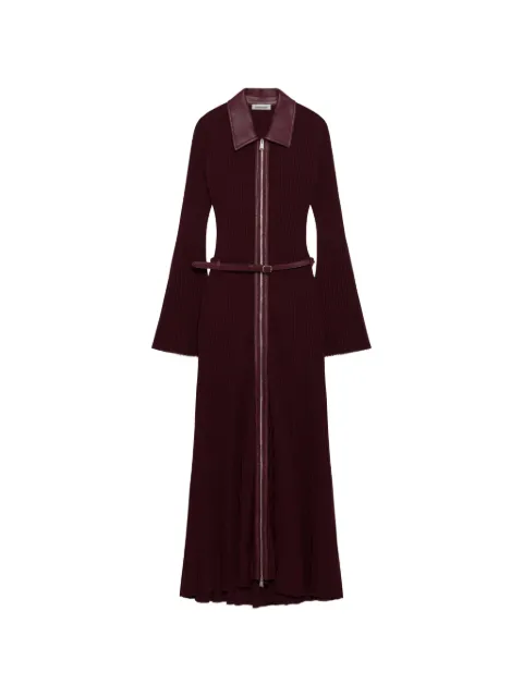 SIMKHAI  vestido midi Ismelle de tejido de canalé con cinturón