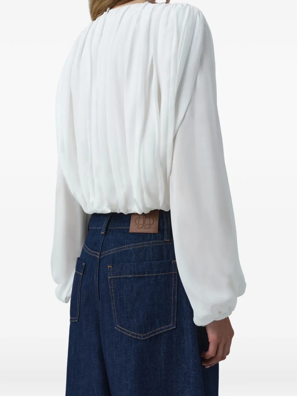 SIMKHAI Frida zijden georgette blouse Wit