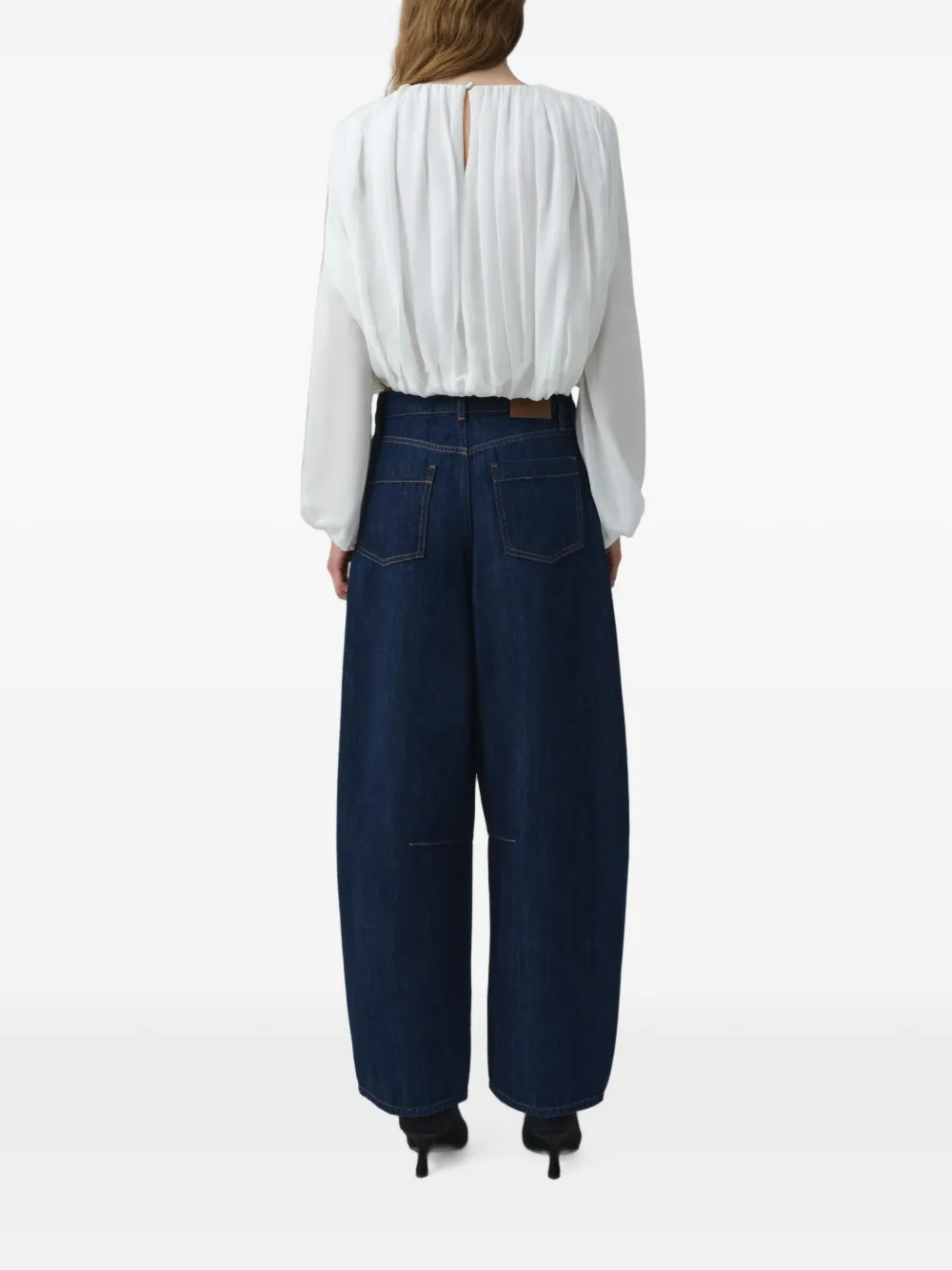 SIMKHAI Frida zijden georgette blouse Wit