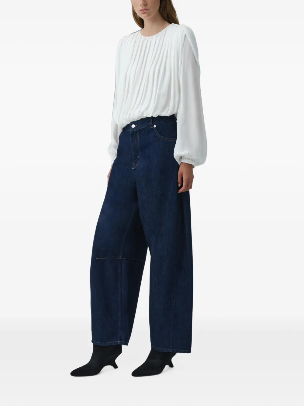 SIMKHAI Frida zijden georgette blouse Wit