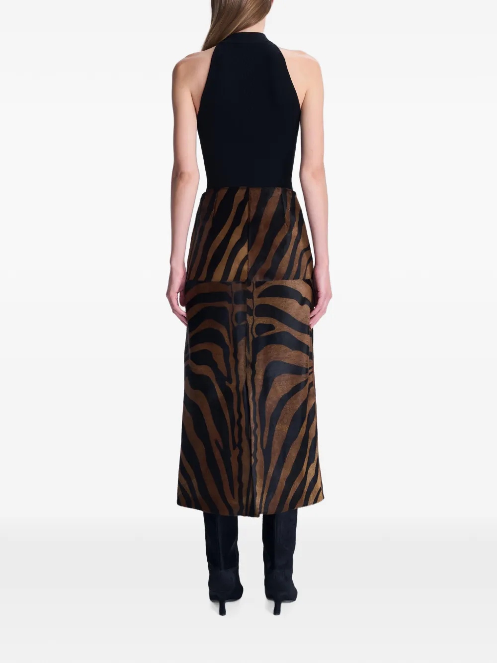 SIMKHAI Renlen ribbed-knit halter top Zwart