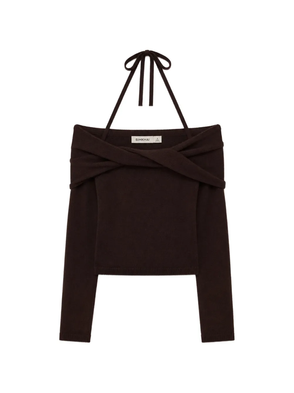 SIMKHAI Cambria off-shoulder twisted-front top