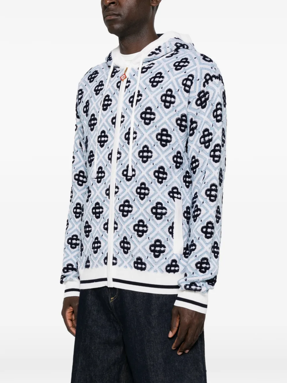 Casablanca CC Monogram hoodie met rits Blauw