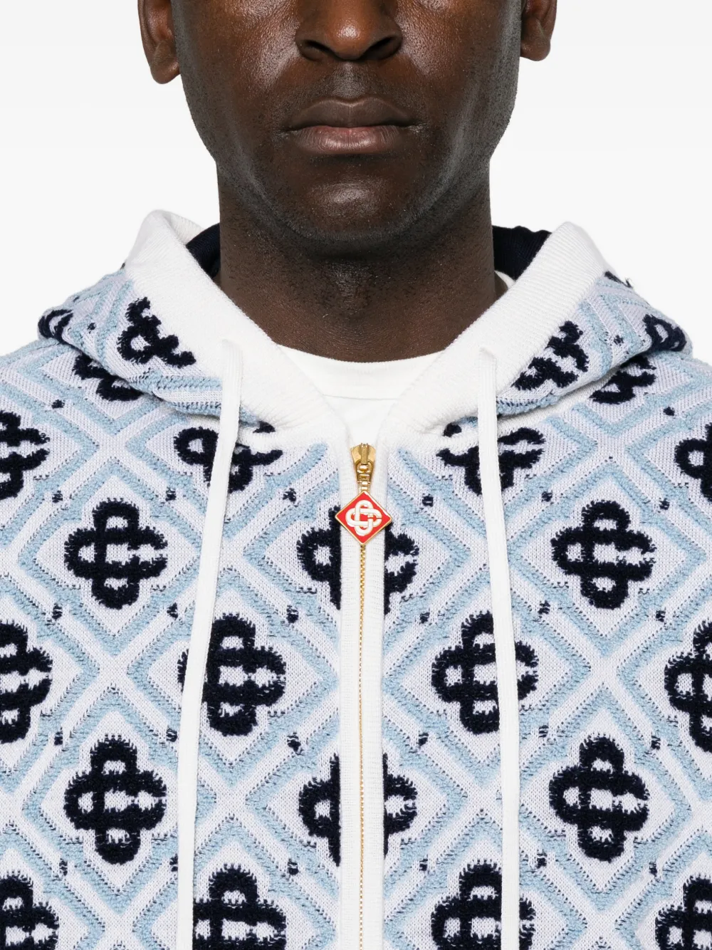 Casablanca CC Monogram hoodie met rits Blauw