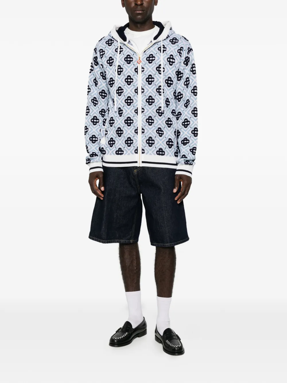 Casablanca CC Monogram hoodie met rits Blauw
