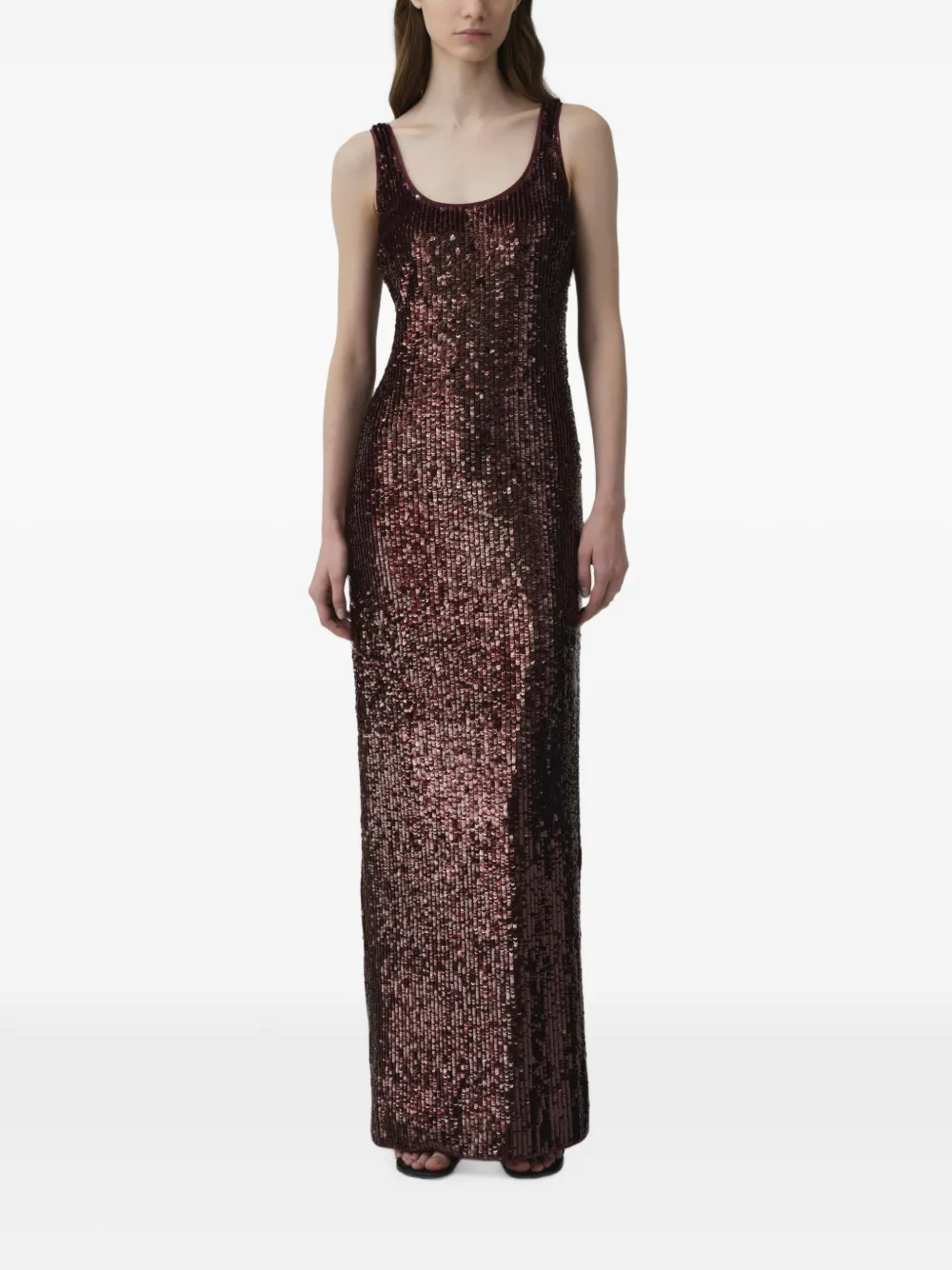 SIMKHAI Bex sequin-embellished maxi dress Rood