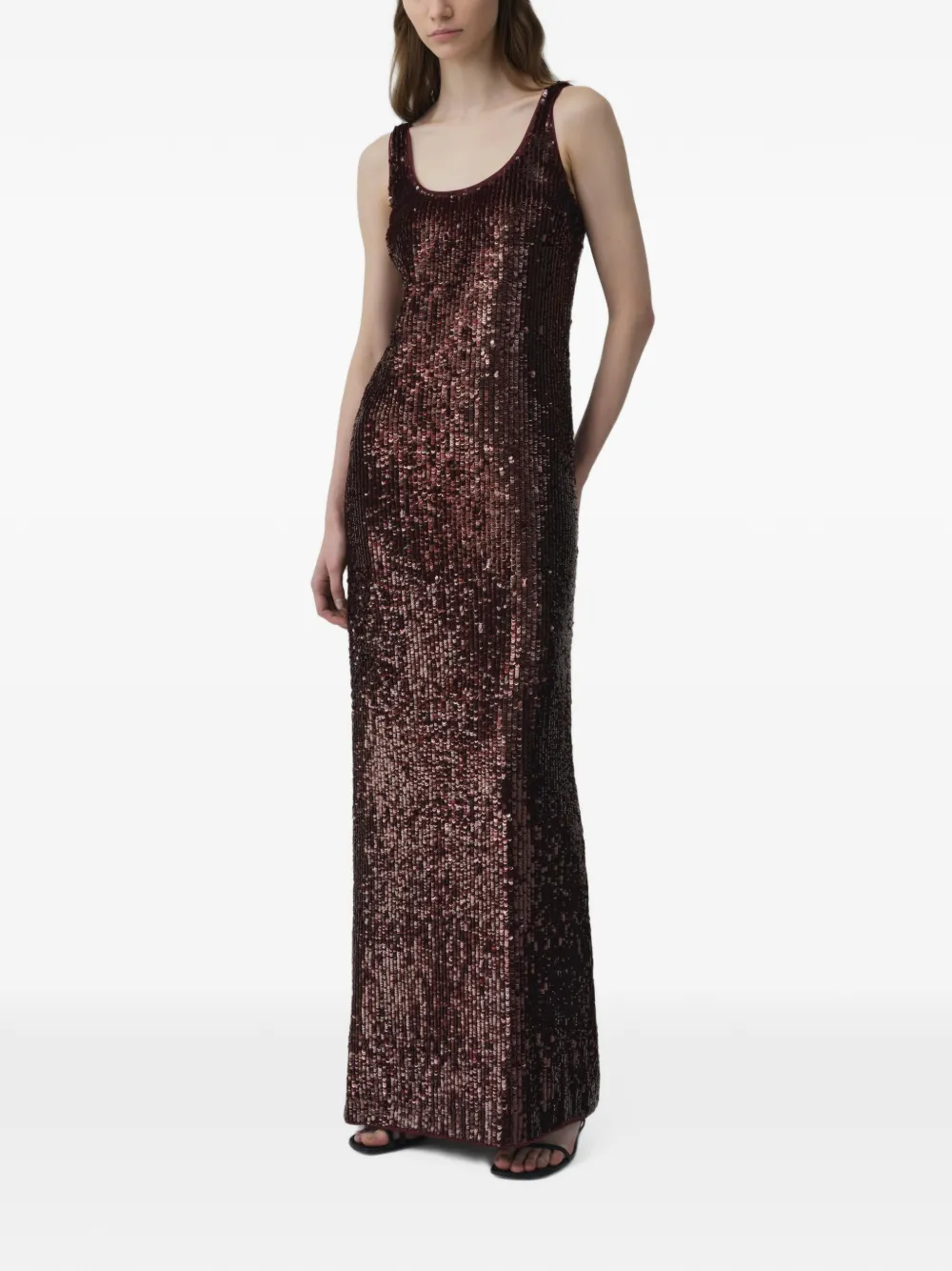 SIMKHAI Bex sequin-embellished maxi dress Rood