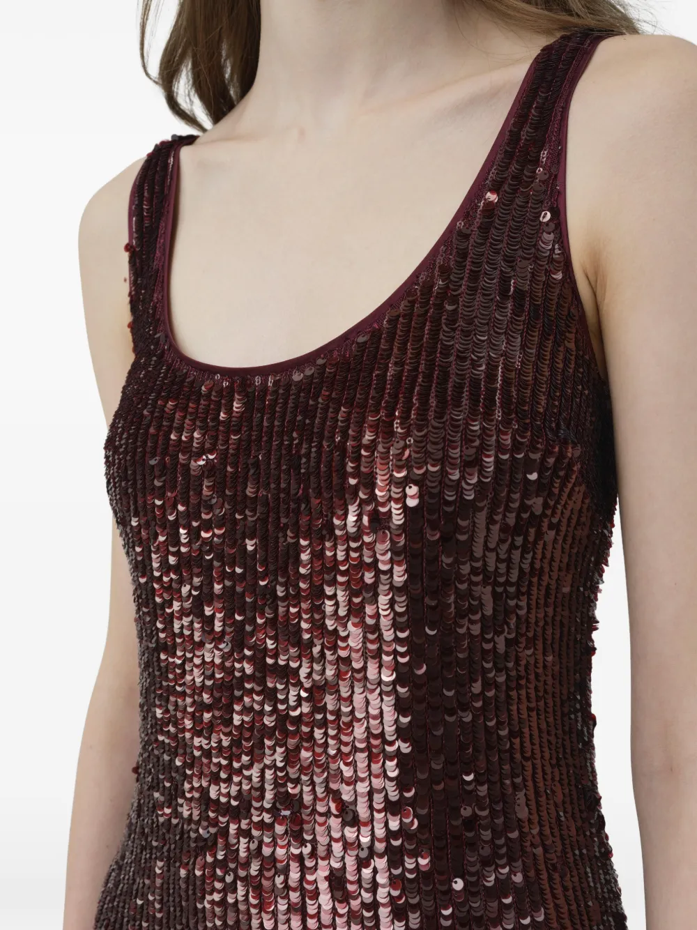 SIMKHAI Bex sequin-embellished maxi dress Rood