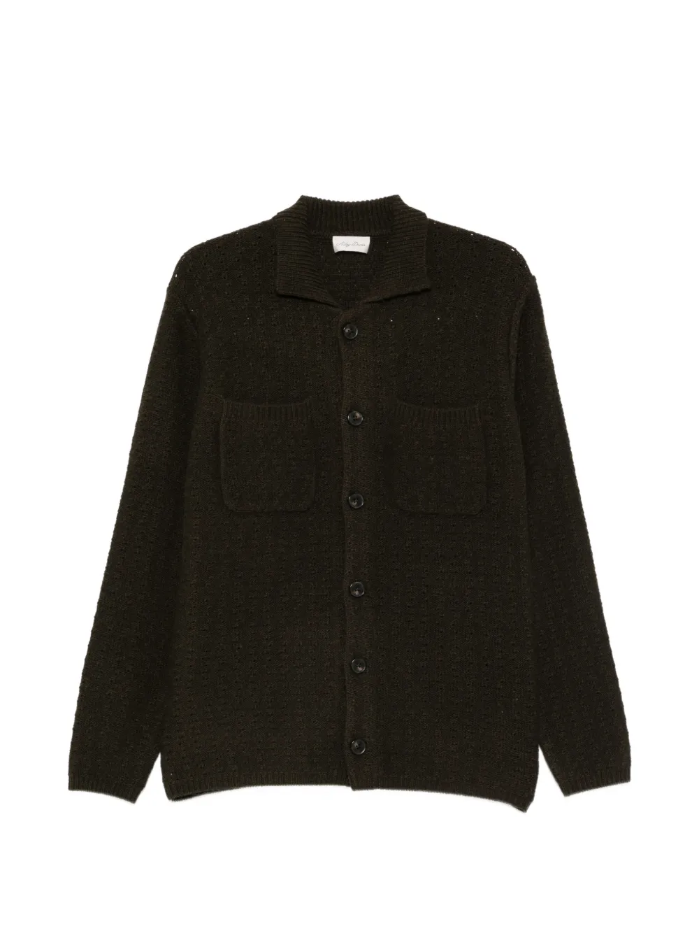 Alley Docks 963 pointelle-knit button-up cardigan - Green