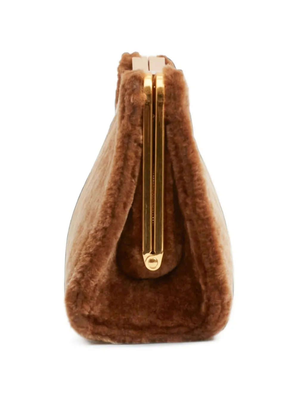 SIMKHAI Solange shearling clutch bag Bruin
