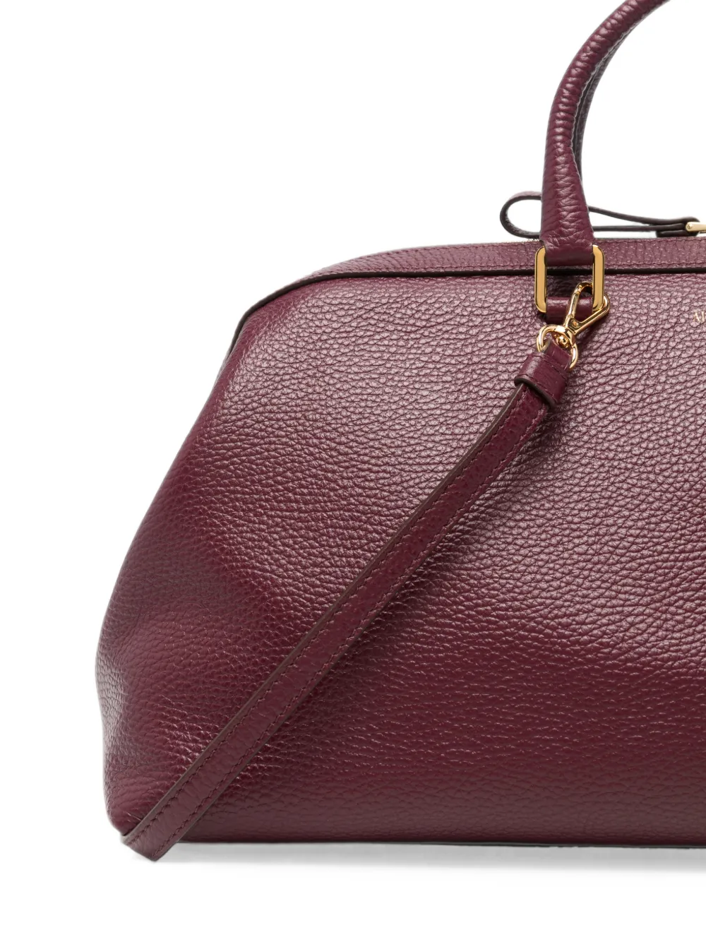 Alberta Ferretti logo-detail grained-leather tote bag Rood