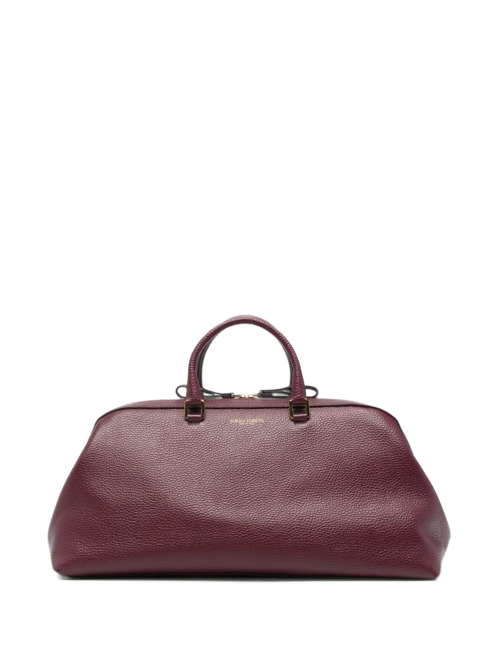 Alberta Ferretti logo-detail grained-leather tote bag Rood