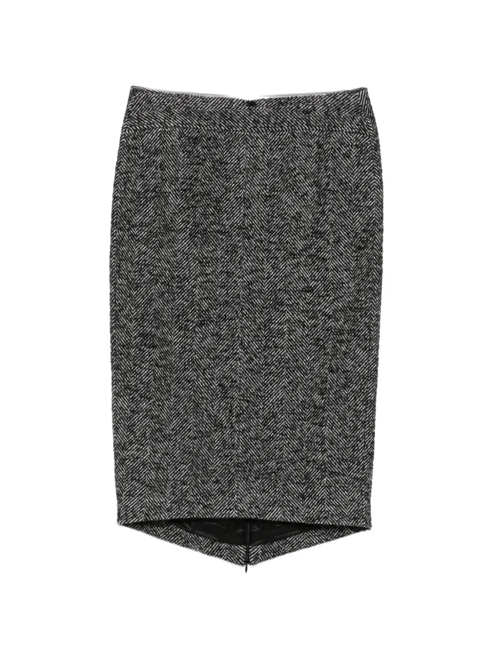 Nº21 herringbone-pattern midi skirt - Black