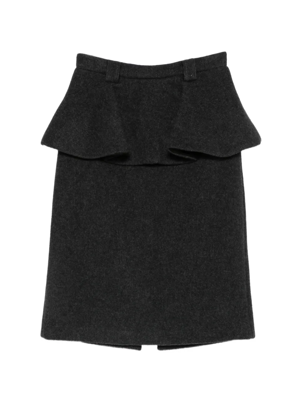 Nº21 peplum-waist wool-blend midi skirt - Grey