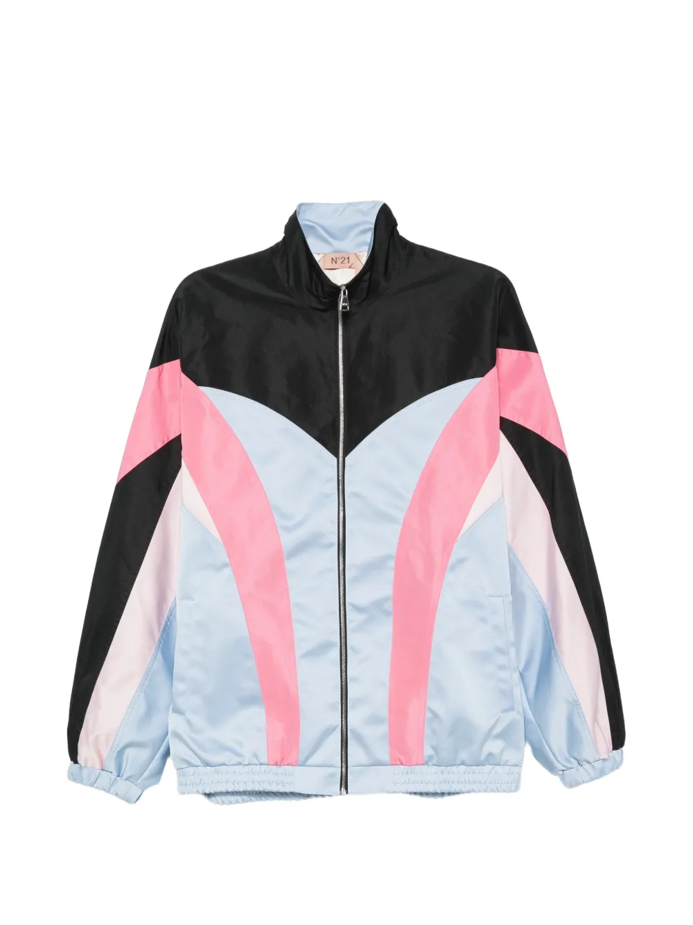 Nº21 colour-block zip-up jacket - Bleu Nº21 colour-block zip-up jacket - Bleu