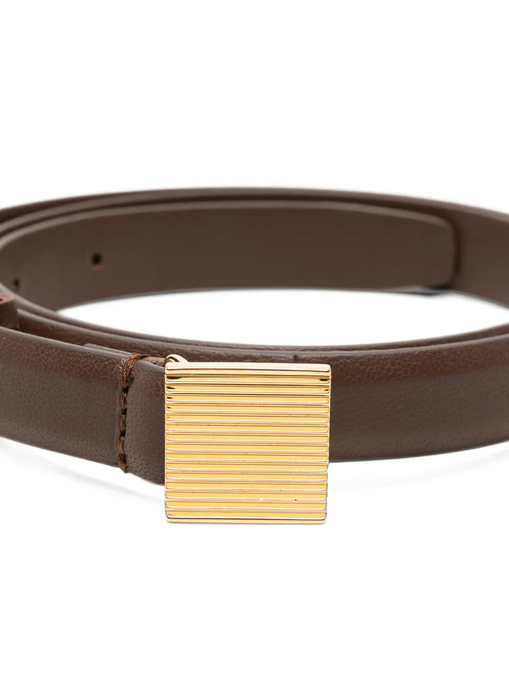 Alberta Ferretti engraved square-buckle belt Bruin