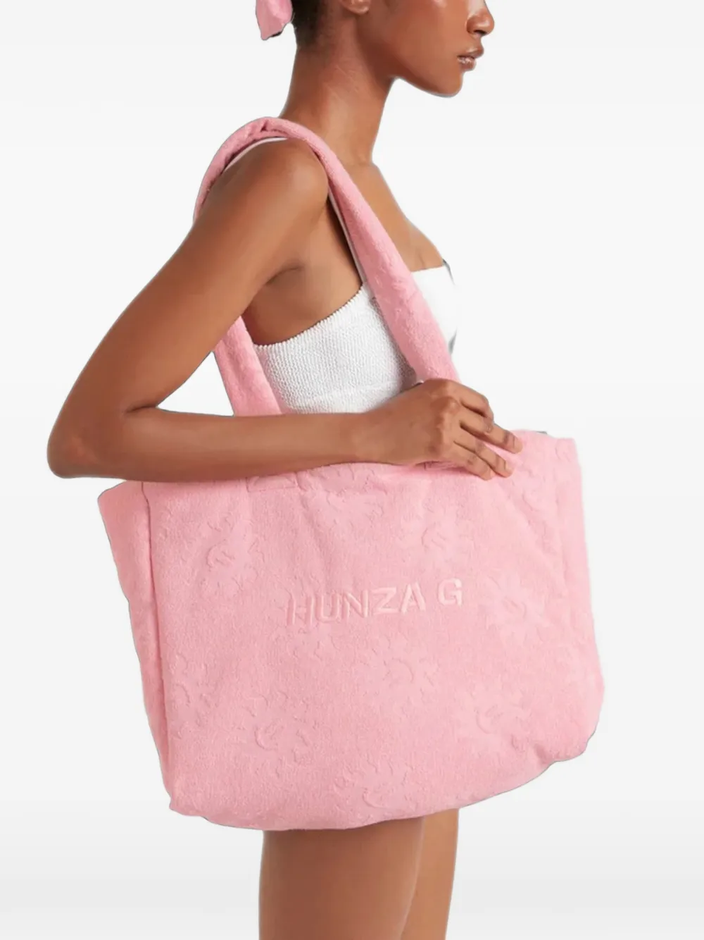 Hunza G Sunny logo-embroidered tote bag