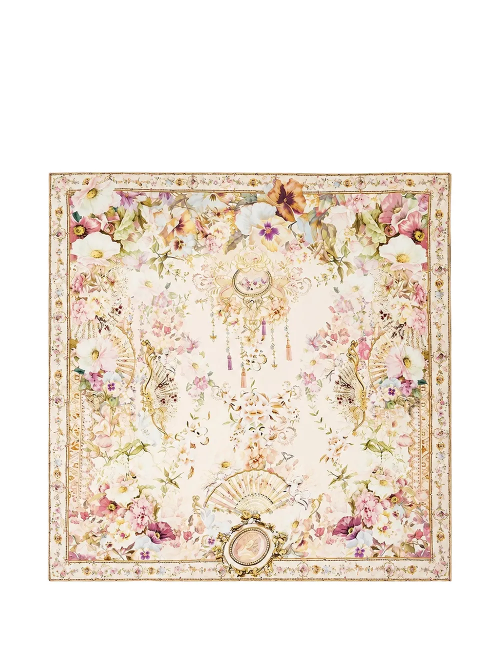 Camilla Adorned in Aranjuez silk scarf