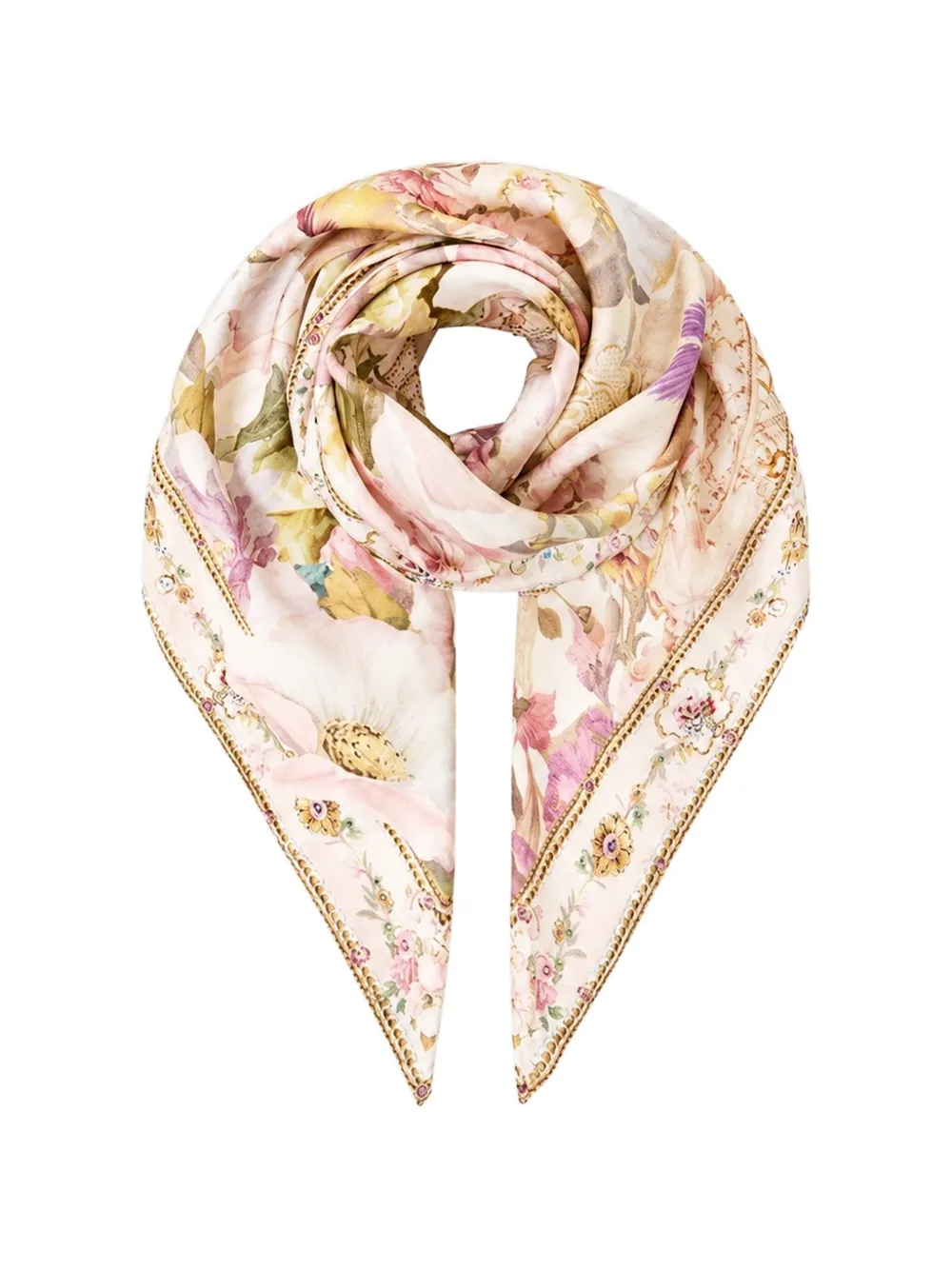 Camilla Adorned in Aranjuez Floral-print Scarf in Neutrals, view 2