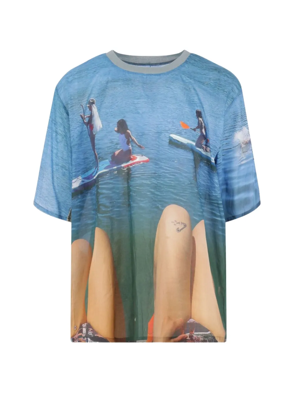 Bless Photographic-print Oversized T-shirt In Blue