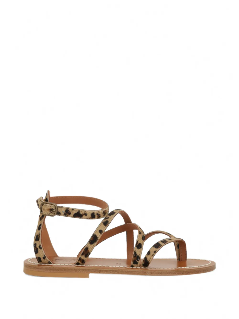 Kjacques Epicure Leopard-print Calf Hair Sandals In Multi