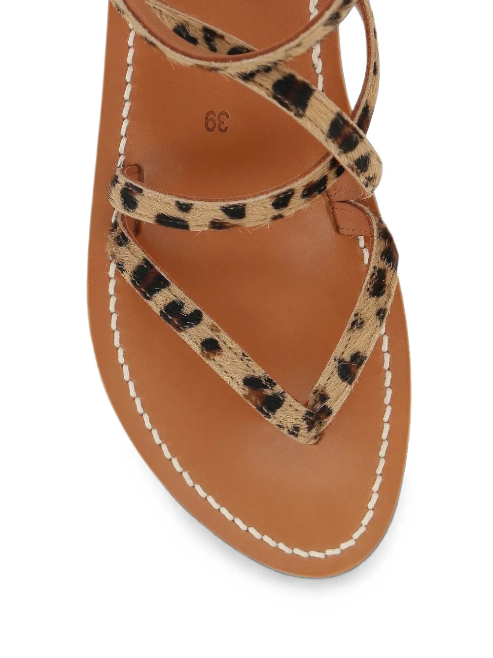 K. Jacques Epicure leopard-print calf hair sandals Beige