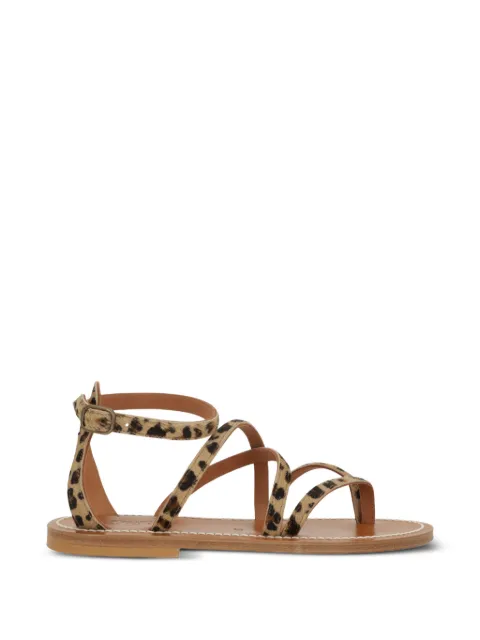 K. Jacques Epicure leopard-print calf hair sandals