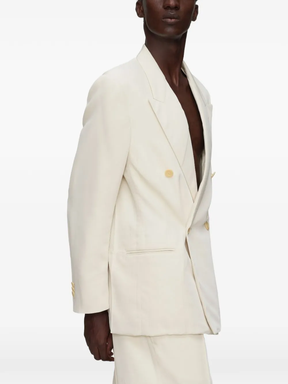 Maison Margiela double-breasted peak-lapel jacket Beige