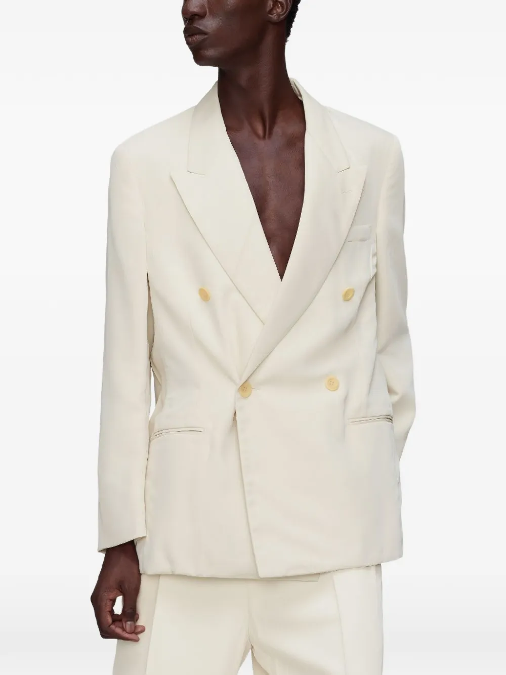 Maison Margiela double-breasted peak-lapel jacket Beige