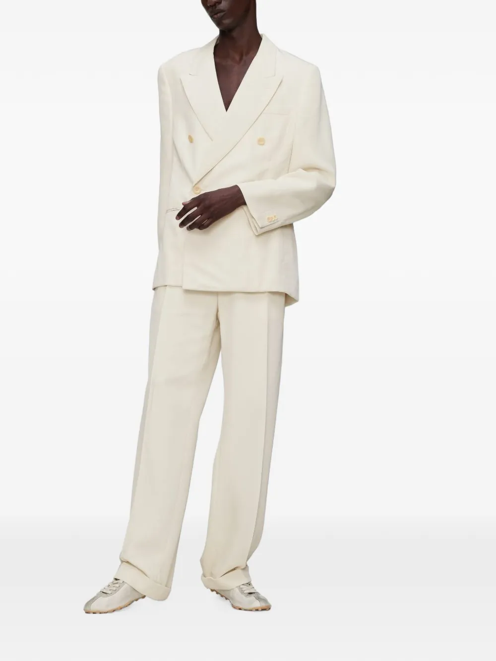 Maison Margiela double-breasted peak-lapel jacket Beige