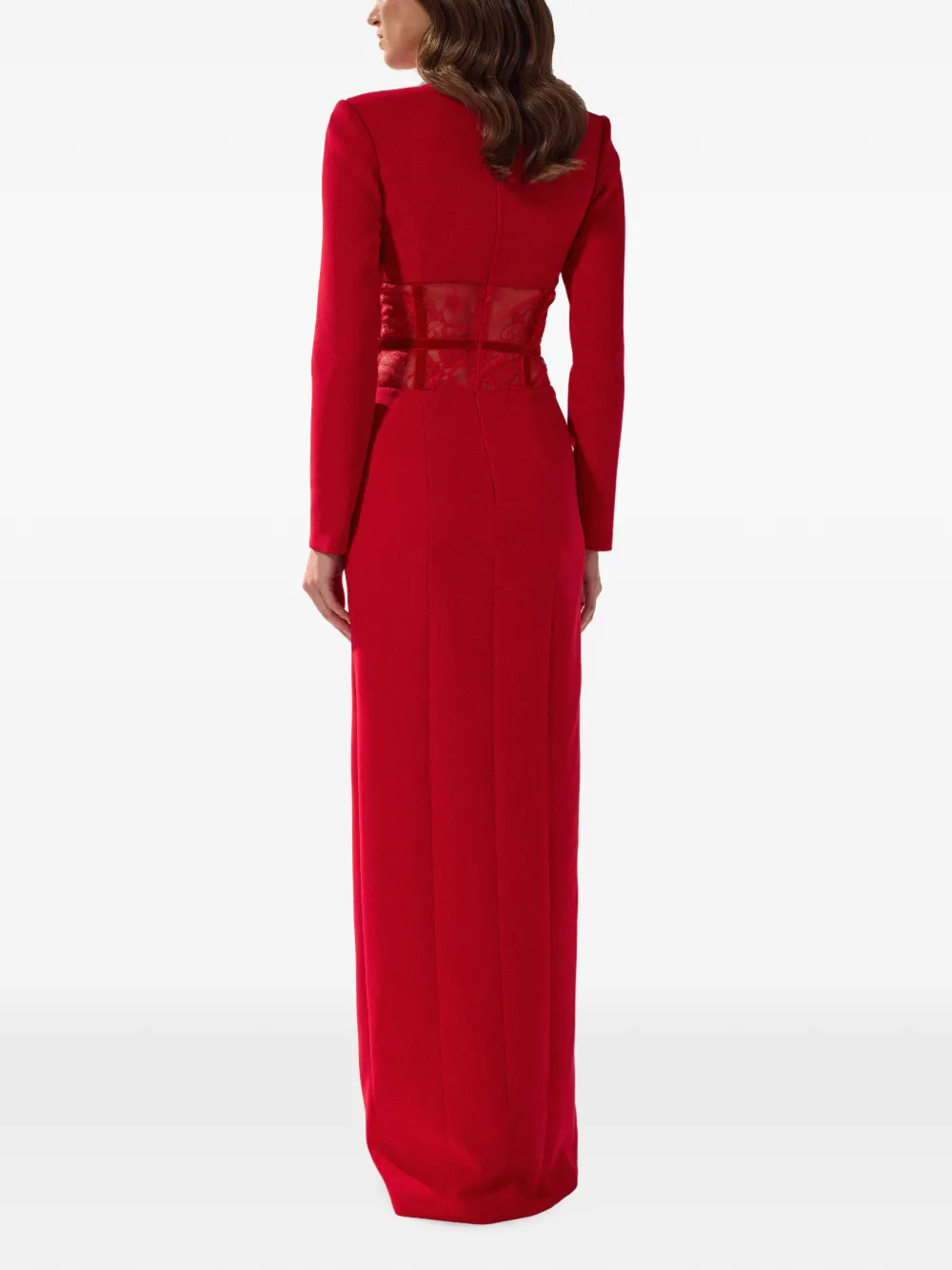 SILK LOVE & LACE Ilara avondjurk met kanten detail Rood