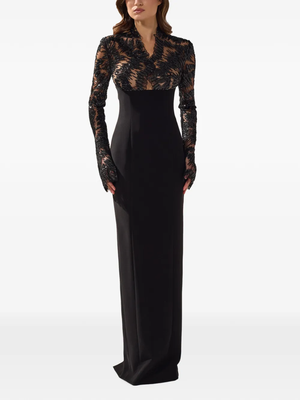 SILK LOVE & LACE Noemy bead-embellished gown