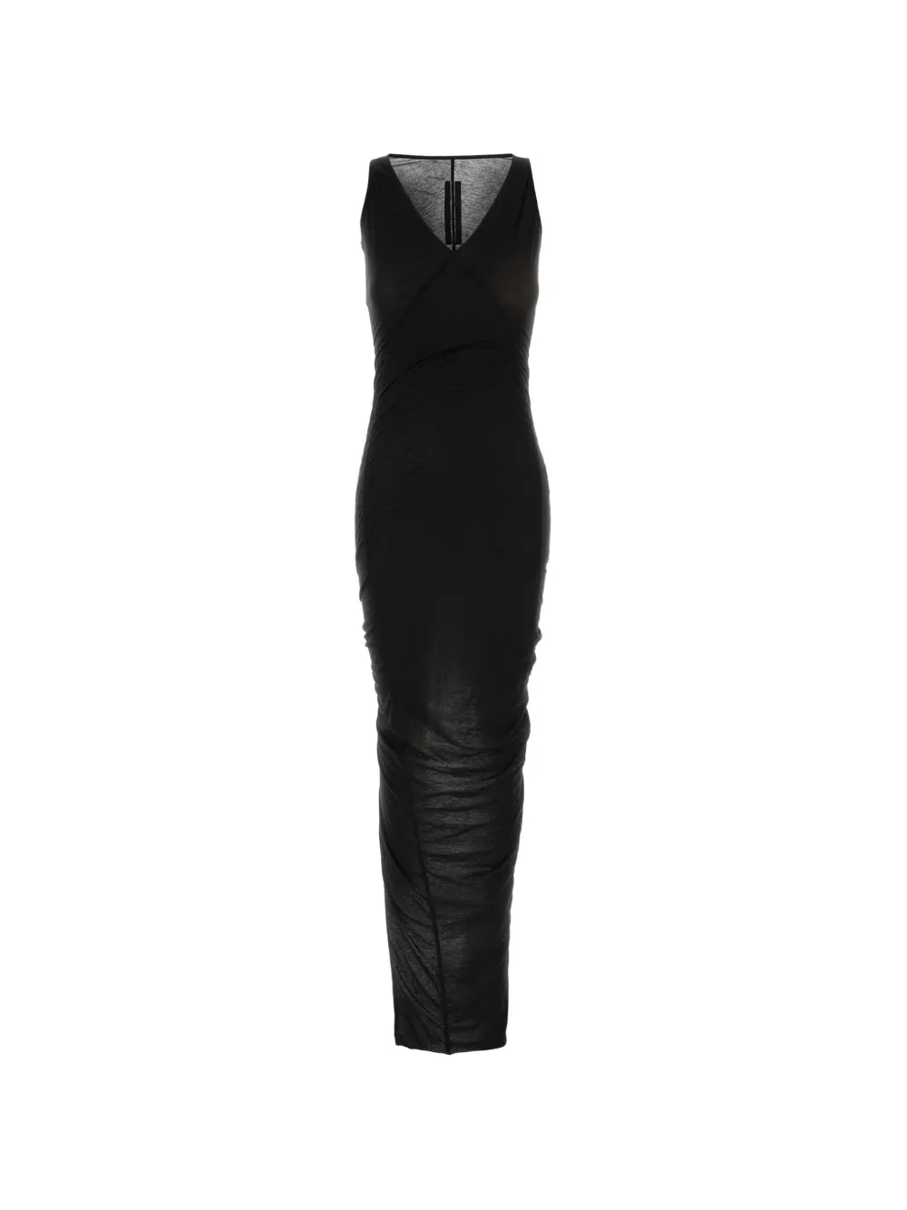 Rick Owens DRKSHDW ruched V-neck maxi dress - Black