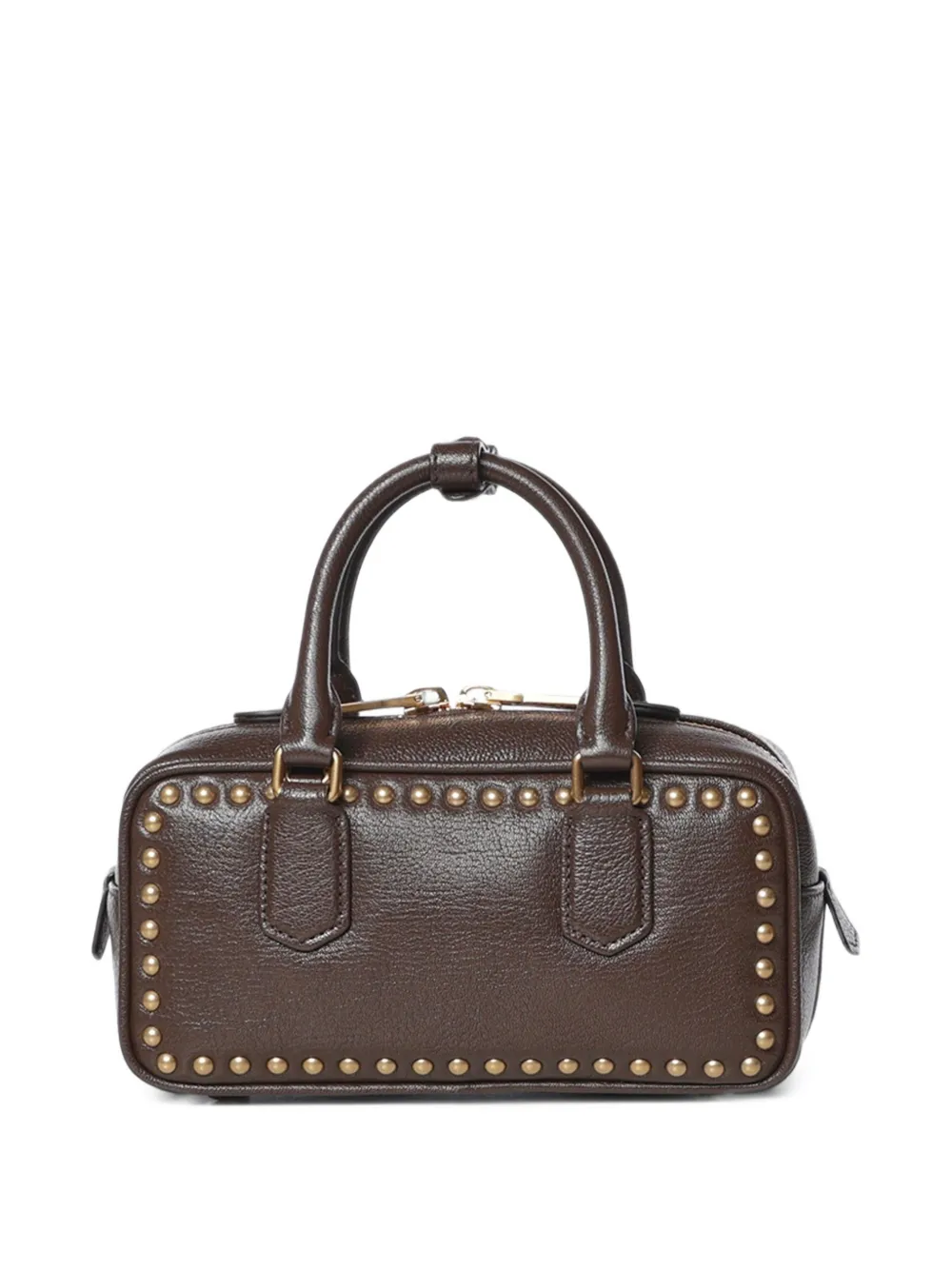 Miu Arcadie leren tas met studs Bruin