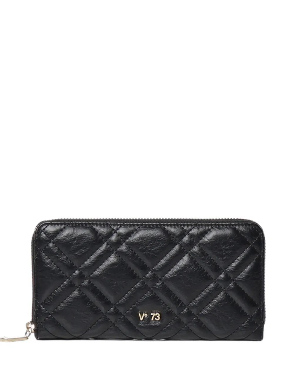 V°73 Diaspro quilted logo-plaque wallet - Schwarz
