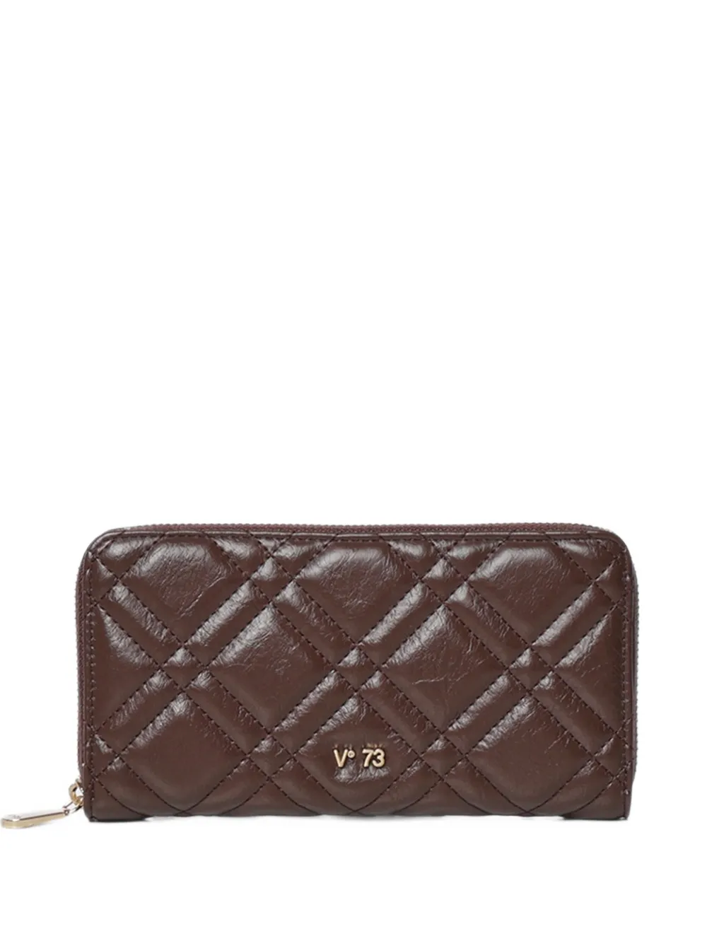 V°73 quilted logo-plaque wallet - Braun