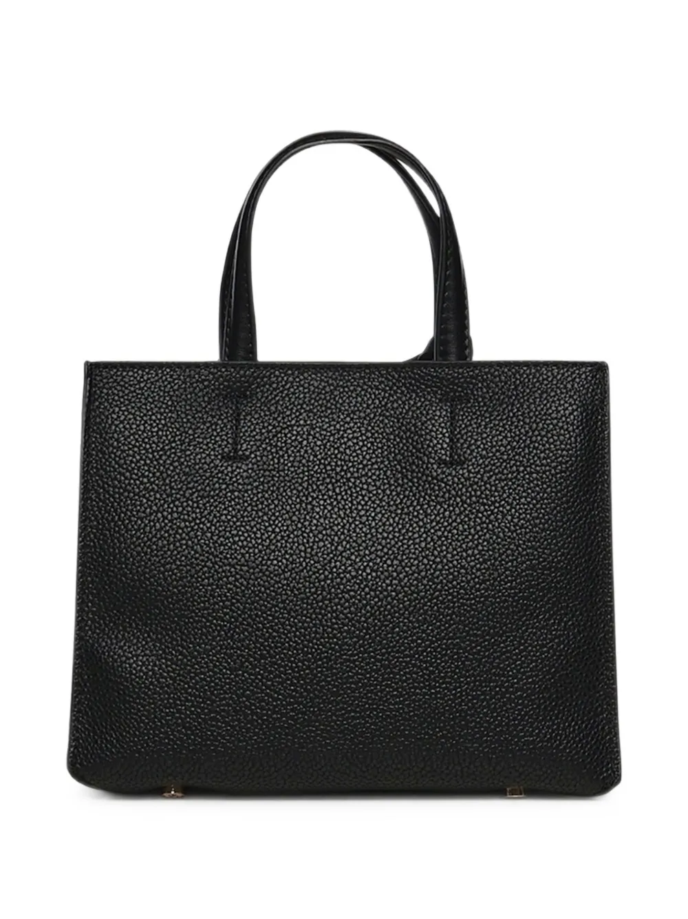 V°73 logo-plaque pebbled tote bag Zwart