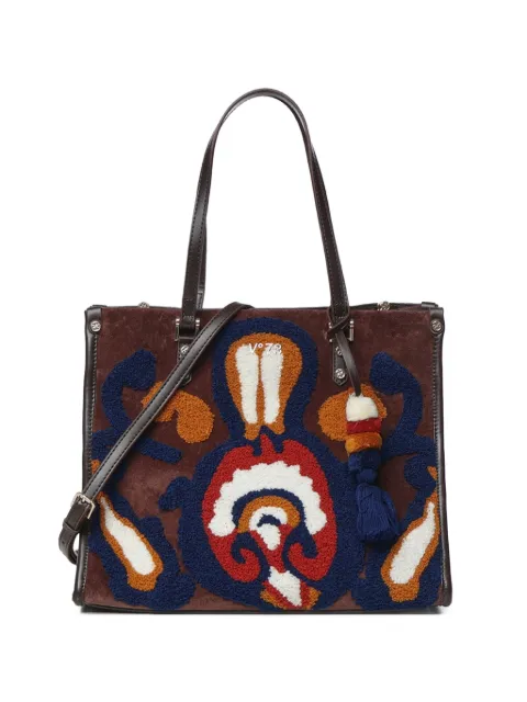V°73 Quarzo embroidered tassel-detail tote bag